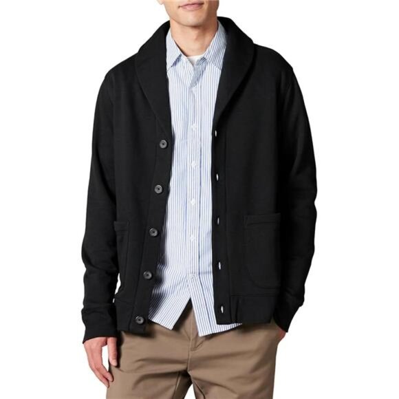 Men's Long-Sleeve Fleece Shawl-Collar Cardigan - Picture 7 of 7